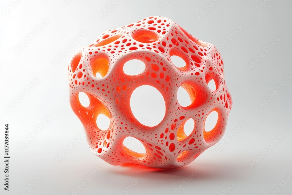 Poster fluid metaball: modern abstract liquid sphere with gradient aura and soft organic shapes
