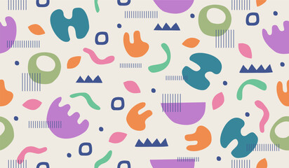 Colorful cute doodle pattern background vector design