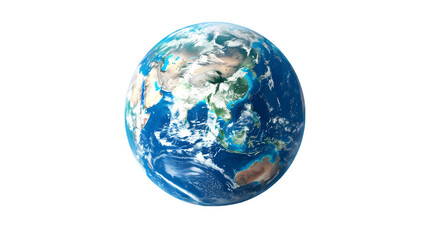 The planet earth from space isolated on a transparent background