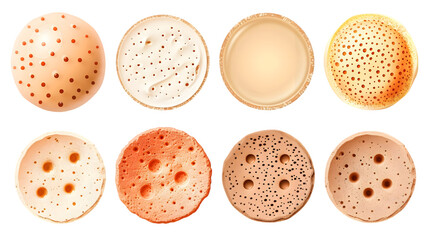 Fototapeta premium Types of acne pimples. isolated on a transparent background