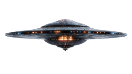 UFO alien ship isolated on a transparent background