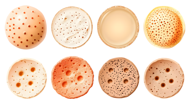 Types of acne pimples. isolated on a transparent background