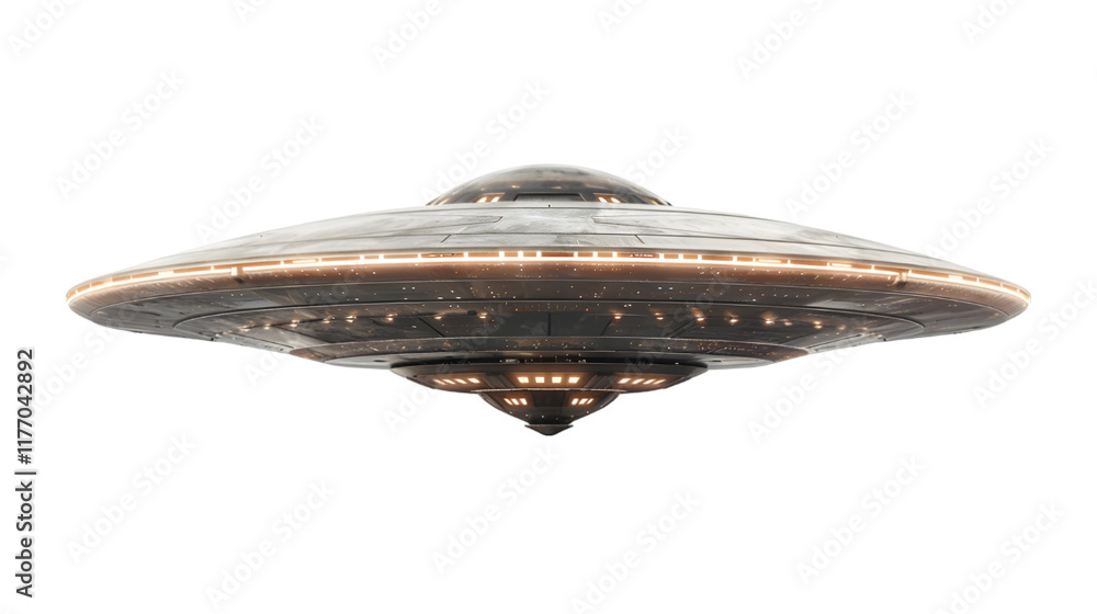 Poster ufo unidentified flying object isolated on a transparent background