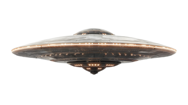 UFO Unidentified Flying Object isolated on a transparent background