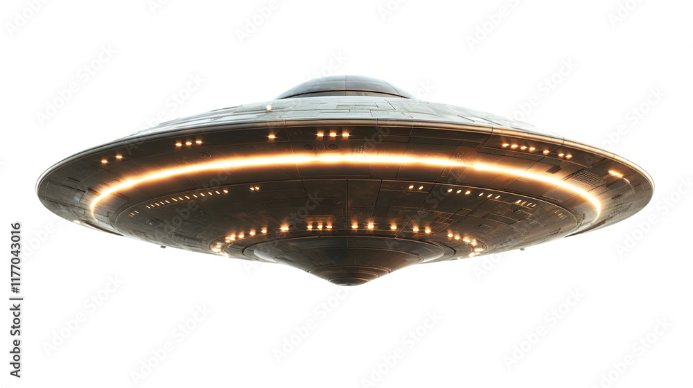 Poster ufo unidentified flying object isolated on a transparent background