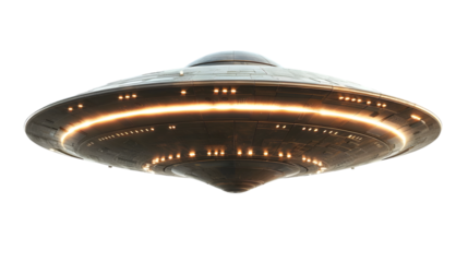 UFO Unidentified Flying Object isolated on a transparent background