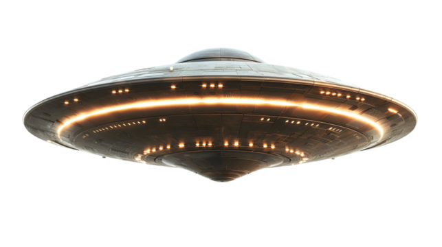 UFO Unidentified Flying Object isolated on a transparent background