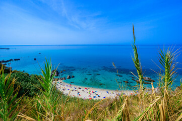 Spiaggia Michelino at Parghelia - Paradise white beach in Calabria at beautiful coast - close to  Tropea - travel destination in Italy