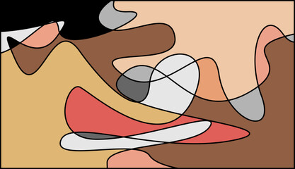 Abstract fluid background pattern in colorful shape design. Modern retro design style for poster, flyer, wallpaper and copy space