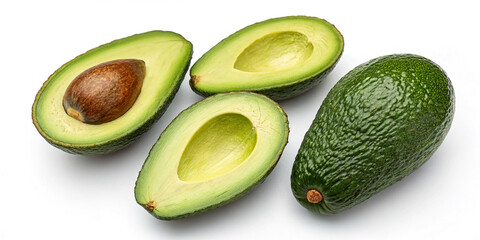 Nutritious Avocados Isolated on White Background for Healthy Living