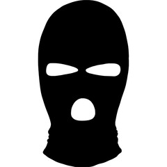 Black Balaclava icon. Black face mask. Balaclava For covering the face