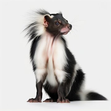 recommend clip art: Striped Skunk  clip art  isolated on Transparent & white background,