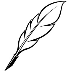 Obraz premium Abstract Quill Pen Line Art for Stationery
