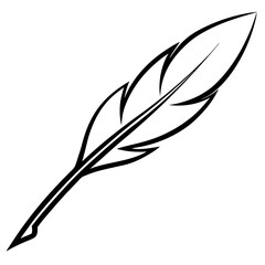 Obraz premium Abstract Quill Pen Line Art for Stationery
