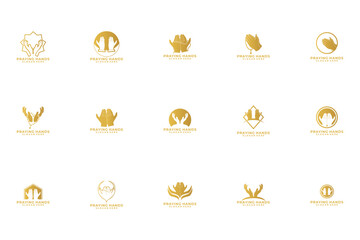 Set of Pray Hand logo vector template