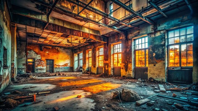 Abandoned Urban Building Exploration, Grungy Industrial Aesthetic PFP