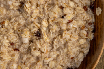 oat flakes with the addition of pieces of dried berries and fruits