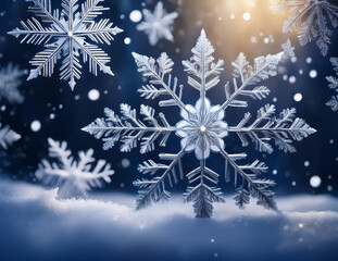 Generated image　降り積もる雪の結晶