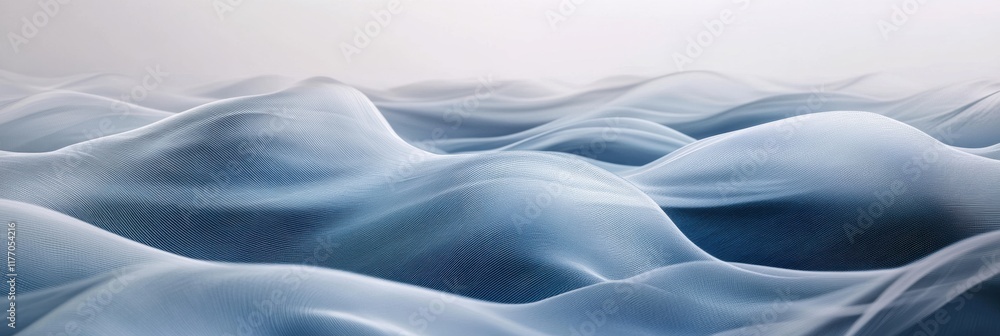 Leinwandbilder abstract representation of flowing waves in soft shades of blue creates a serene atmosphere with var