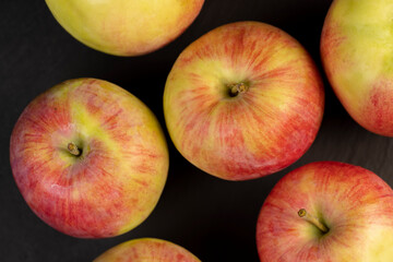 fresh crunchy apple with red and green peel
