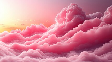 A muted pink background featuring soft cloud-like shapes in a flat design and a clean central area 