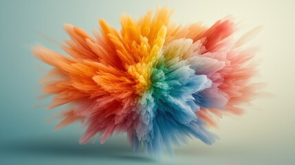 Obraz premium Vibrant hues swirl and pulse together in a mesmerizing display, forming a dynamic burst of colors that radiate energy and movement, resembling an abstract energy sphere.