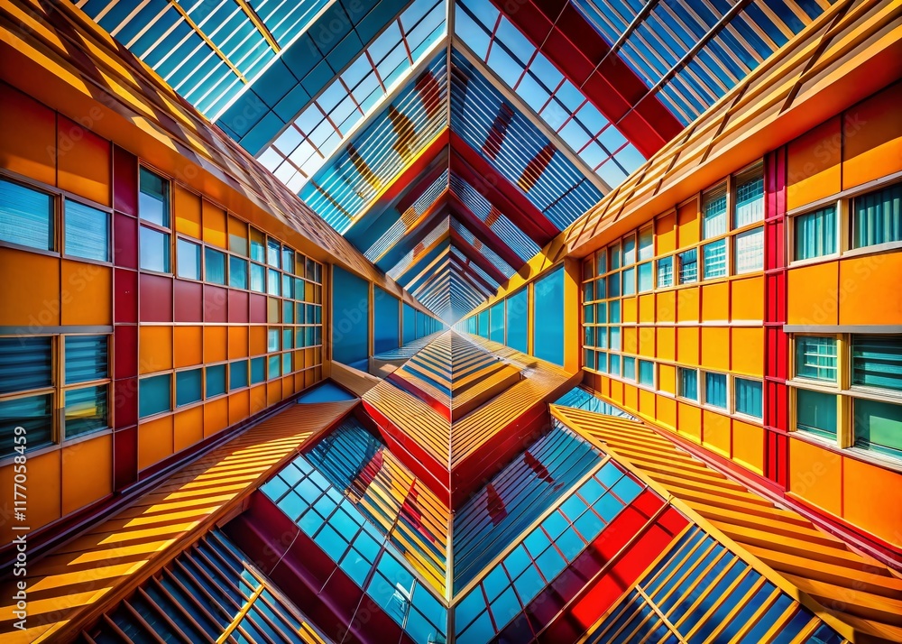 Poster abstract angular forms: mesmerizing symmetry & asymmetry in minimalist photography