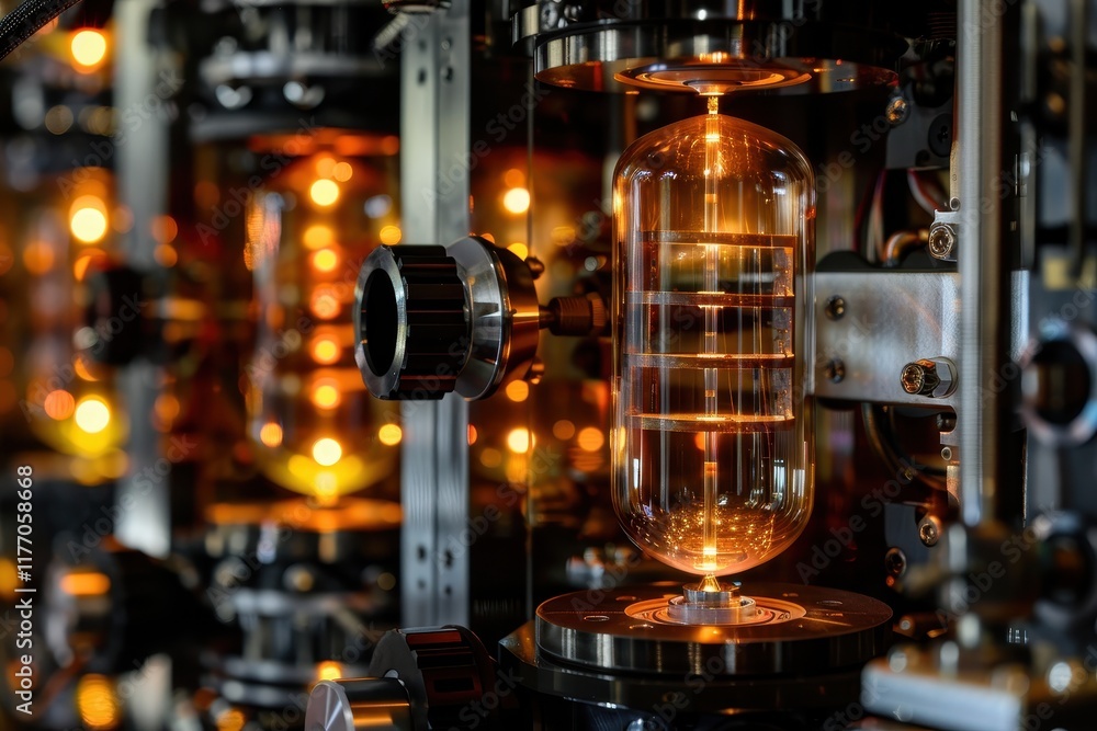 Fototapete Complex inner workings of a quantum computer displayed in a research facility showcasing advanced technology