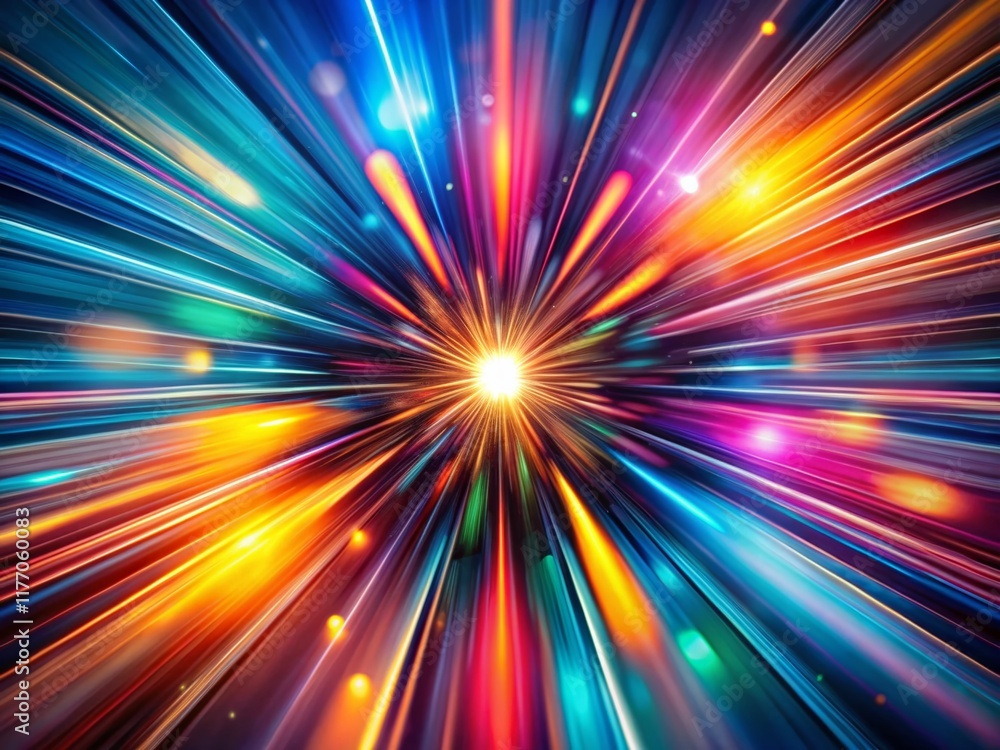 Poster abstract background: concentric lines zoom speed effect with bokeh