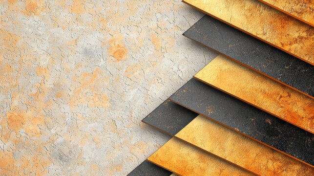 A elegant and sophisticated design featuring black and gold diagonal stripes on a textured background, creating a luxurious and modern aesthetic.