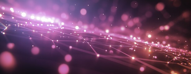 Obraz premium A dynamic background of glowing neon lights and digital lines symbolizing a high-tech environment with AI technology in virtual events