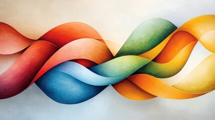 The vibrant hues of bright geometric shapes, dancing harmoniously across the canvas in a lively composition, create a captivating visual feast for the eyes.