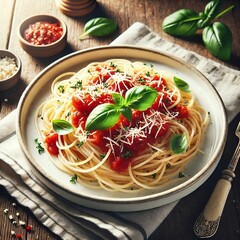 spaghetti with tomato sauce