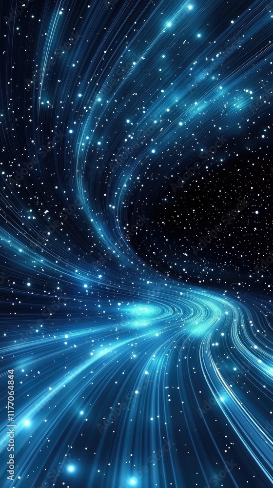 Poster glowing rays of neon light create a mesmerizing effect in a vibrant tunnel, evoking themes of time t