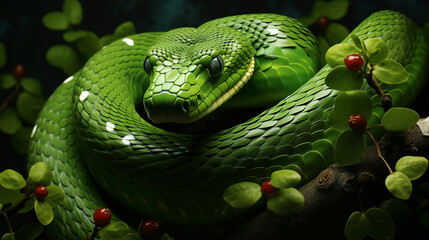 Fototapeta premium Green tree snake.