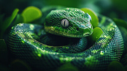 Fototapeta premium Green tree snake.