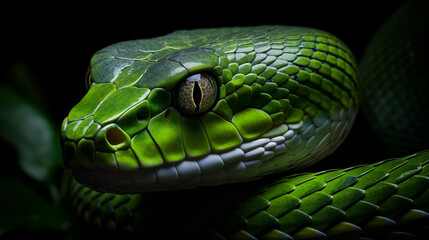 Fototapeta premium Green tree snake.