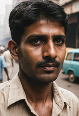 Obraz premium Armer Tagelöhner auf der Straße in Mumbai