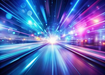 Obraz premium Abstract Blue Purple Gradient Speed Motion AI Technology Background