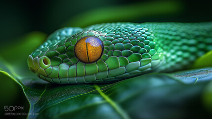 Fototapeta premium Green tree snake.