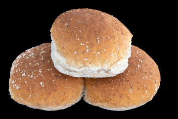 Three Wheaten and oatmeal Rolls