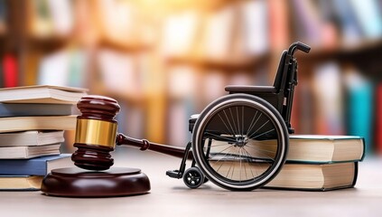 Wheelchair and Gavel Representing Law for People with Disabilities