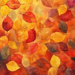 Whimsical Watercolor Cozy autumn leaves in vibrant Whimsical watercolor of vibrant autumn leaves Cozy fall foliage in colorful watercolor art Vibrant autumn leaves with a whimsical touch