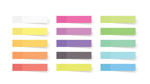 realistic bright page markers in set isolated