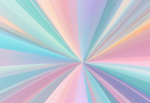 Colorful abstract pattern with radial lines creating a vibrant tunnel effect, blending soft pastel hues in a dynamic composition