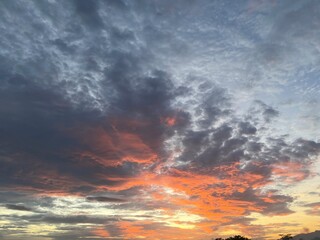 Dramatic afternoon sky with beautiful cloudy natural gradations in the background