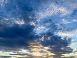 Dramatic afternoon sky with beautiful cloudy natural gradations in the background