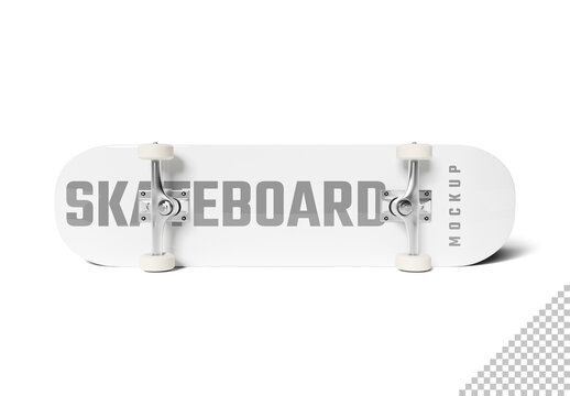 Skateboard Mockup With Shadow Isolated On White