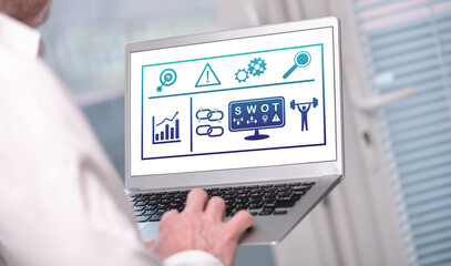 Swot concept on a laptop screen
