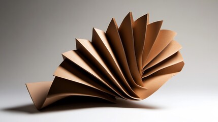 Abstract Brown Paper Sculpture: A Study in Form and Light